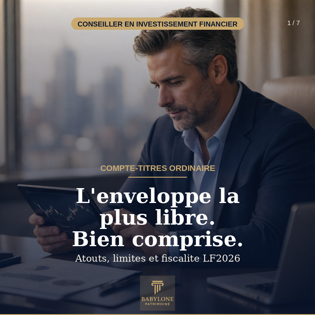 Le Compte-Titres Ordinaire (CTO) : l'enveloppe la plus libre, trop souvent mal comprise